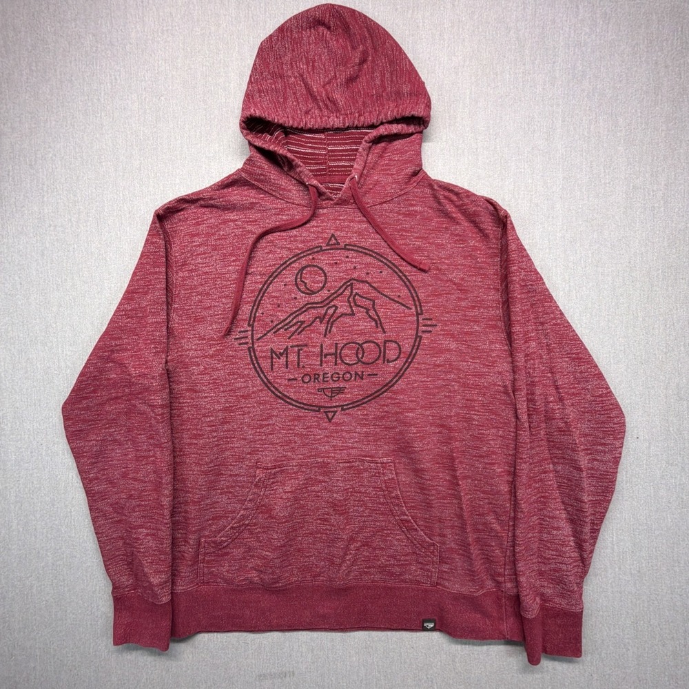 Mt. Hood Oregon Men's Hoodie Sweatshirt XL Mountain Graphic Print Lightweight